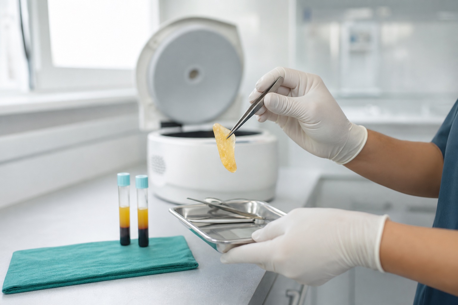 Patient-free clinical preparation of a platelet-rich fibrin membrane